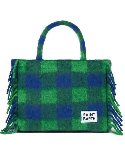 Mc2 Saint Barth Vanity Blanket Shoulder Bag With And Check - Green