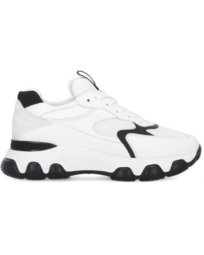 Hogan Hyperactive Sneakers In Leather And Nylon - White