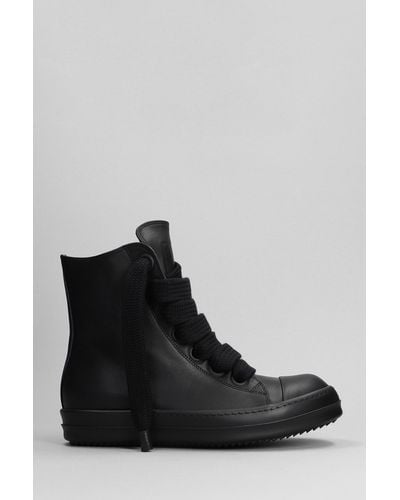 Rick Owens Jumbo High Top Leather Sneakers - Men's - Calf Leather/rubber - Black