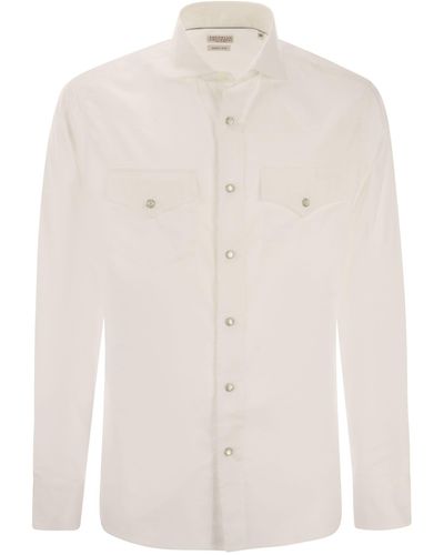 Brunello Cucinelli Easy Fit Cotton Button-down Shirt - White