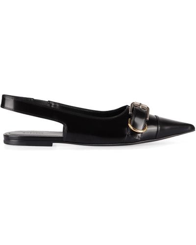 Givenchy Voyou Leather Slingback Court Shoes - Black