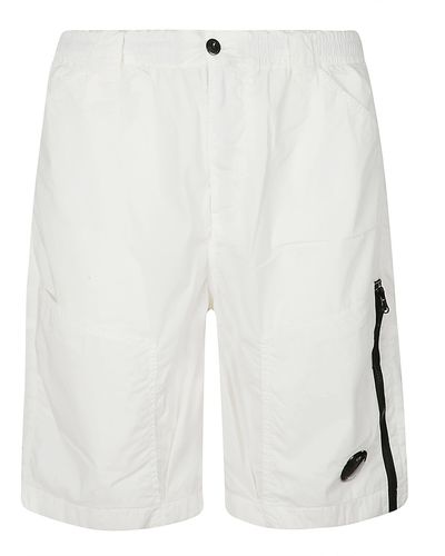 C.P. Company 50 Fili Stretch Cargo Shorts - White