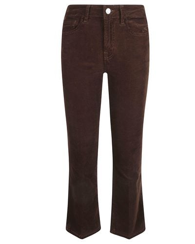 FRAME 5 Pockets Flare Cropped Jeans - Brown
