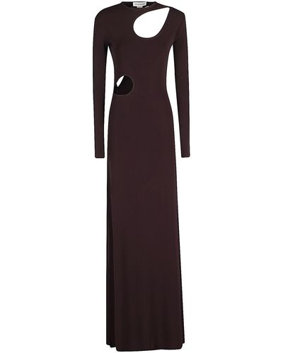 Victoria Beckham Cut Out Jersey Floorlength Dress - Purple