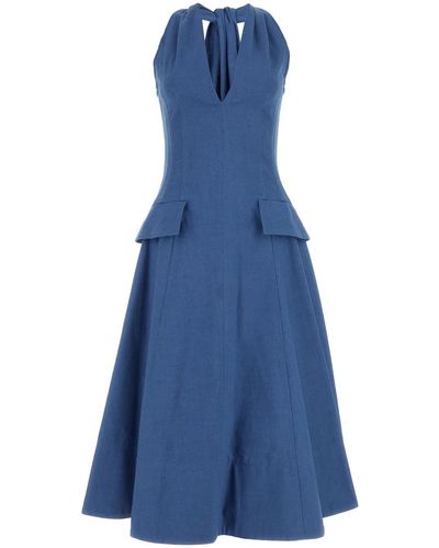 Bottega Veneta Cerulean Blue Cotton Dress