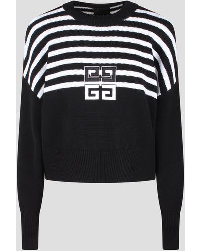 Givenchy 4G Striped Cropped Sweater - Black