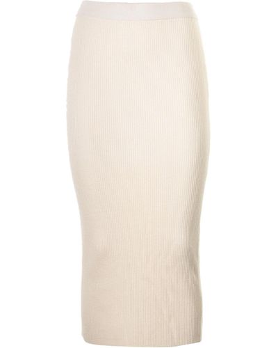 Michael Kors Stretch Wool Skirt - White