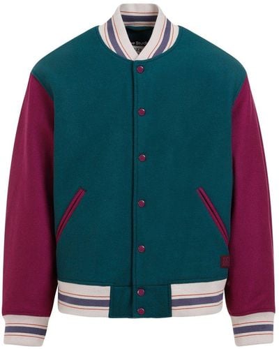 Acne Studios Colour-Blocked Buttoned Jacket - Green