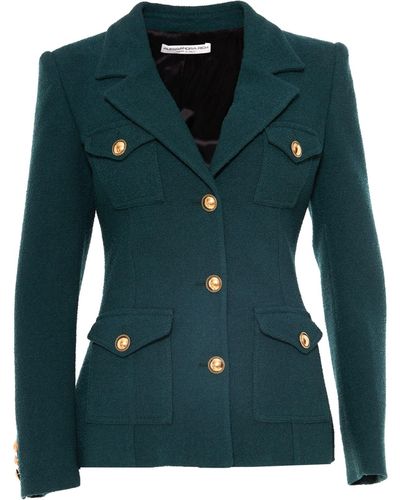 Alessandra Rich Boucle Tweed Jacket - Green