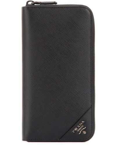 Prada Saffiano Zipped Wallet - Black