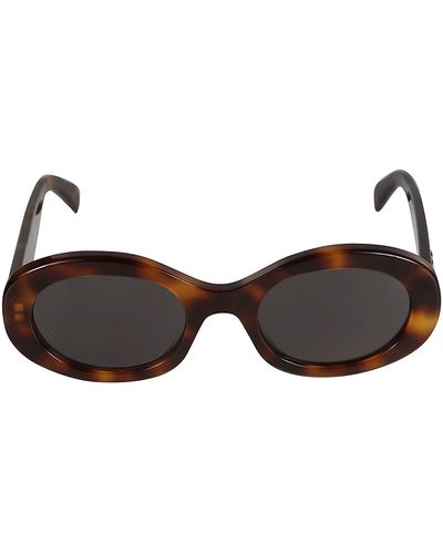 Celine Metal Plaque Flame Effect Sunglasses - Brown