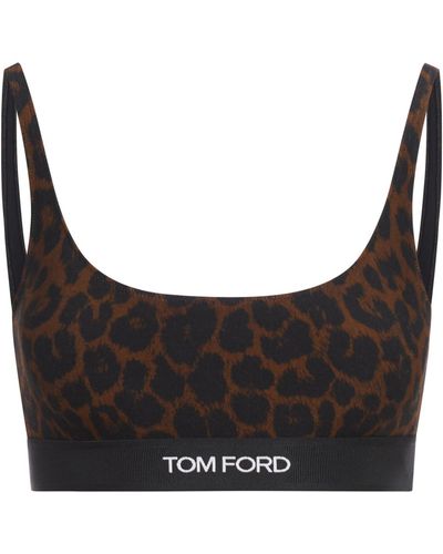 Tom Ford Reflected Leopard Printed Modal Signature Bralette - Grey