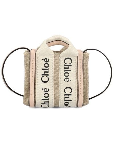 Chloé Woody Micro Tote Bag - Natural