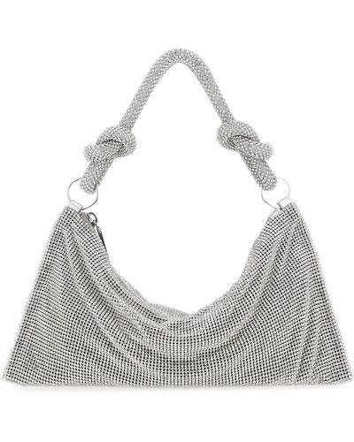 Cult Gaia Silver Rhinestones Nano Hera Handbag - Grey