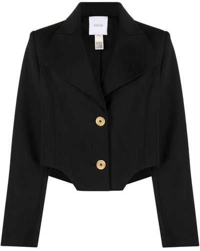 Patou Technical Wool Twill Jacket - Black