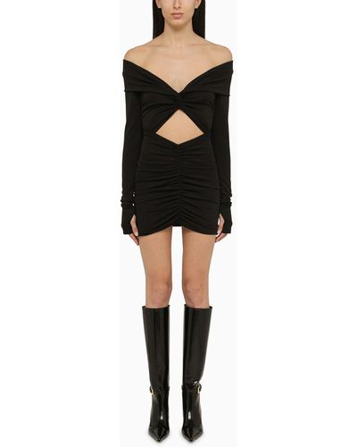 ANDAMANE Mini Dress With Draping - Black