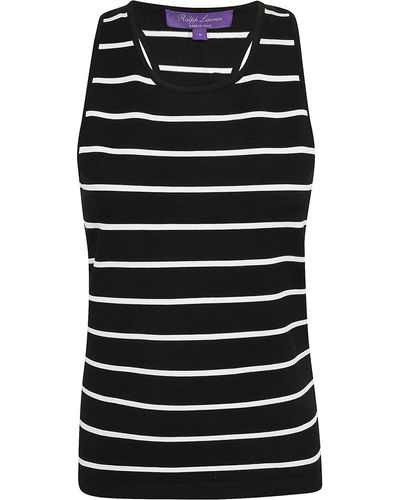 Ralph Lauren Striped Tank-Sleeveless-Pullover - Black