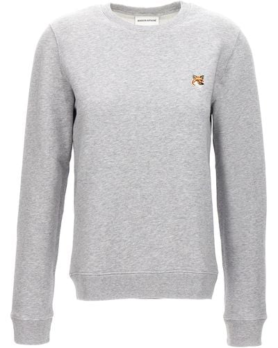Maison Kitsuné Fox Head Logo Cotton Sweatshirt - Gray