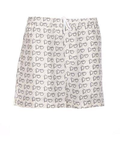 Burberry Drawstring All-Over Printed Shorts - White