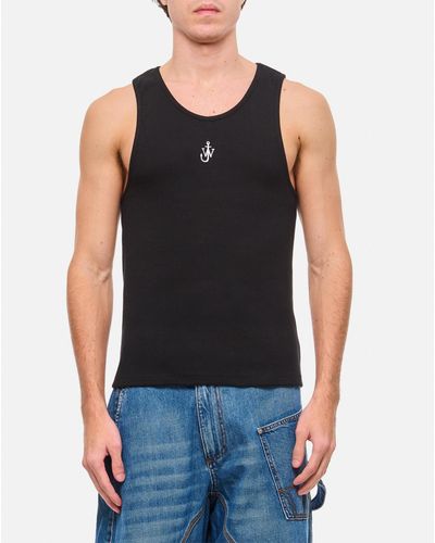 JW Anderson Anchor Embroidery Tank Top - Black
