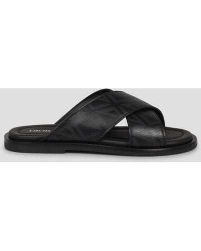 Dior Flat Sandals - Black