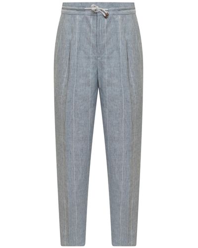 Brunello Cucinelli Leisure Pant With Pince - Gray