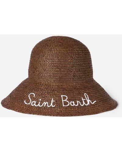 Mc2 Saint Barth Straw Light Bucket With Front Embroidery - Brown