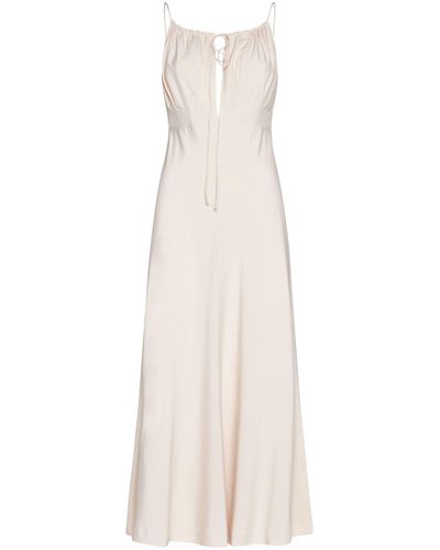 Totême Gathered Silk Maxi Dress - White
