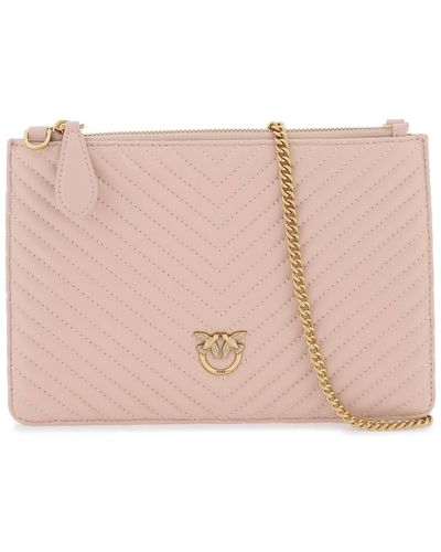 Pinko Classic Flat Love Bag - Pink