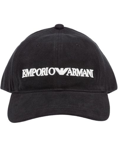 Emporio Armani Logo Embroidered Baseball Cap - Black