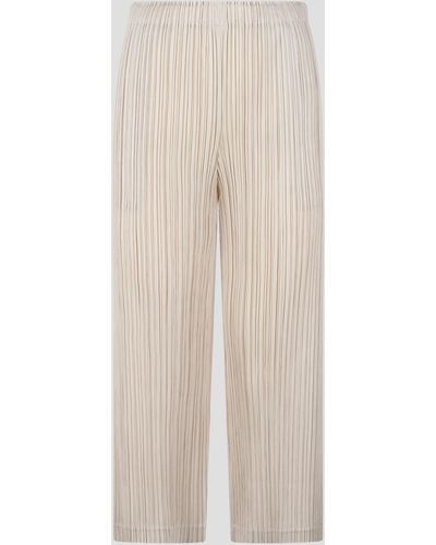 Pleats Please Issey Miyake Thicker Bottoms 1 Trousers - Natural