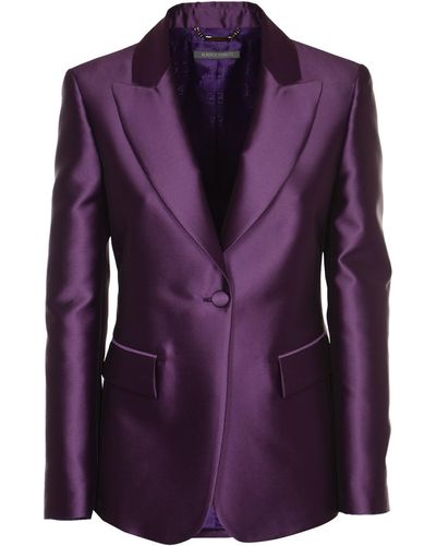 Alberta Ferretti Single-Buttoned Blazer - Purple