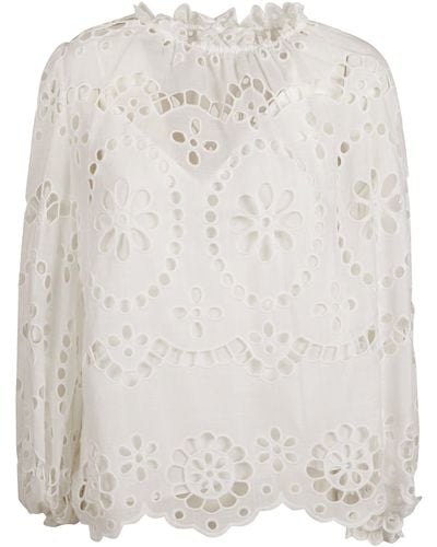 Zimmermann Lexi Embroidered Blouse - White