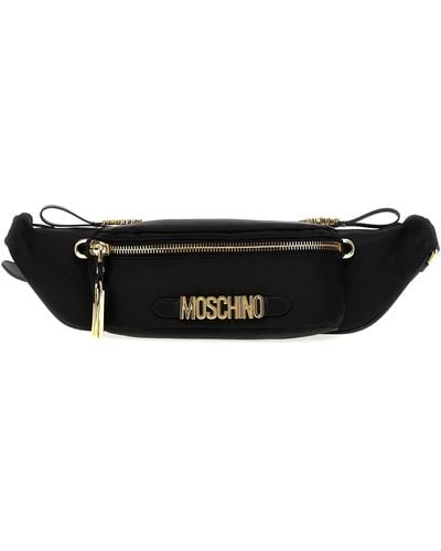 Moschino Logo Fanny Pack Crossbody Bags - Black