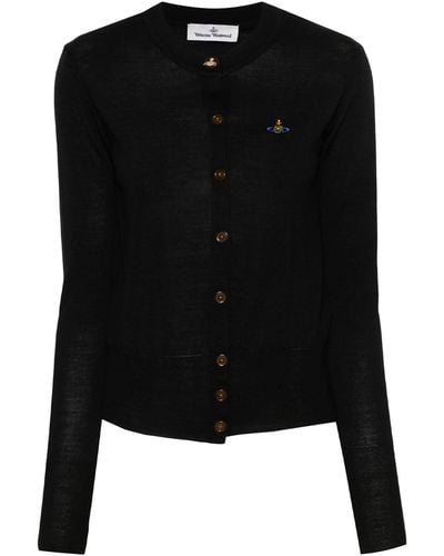 Vivienne Westwood Cardigan With Buttons And Logo - Black