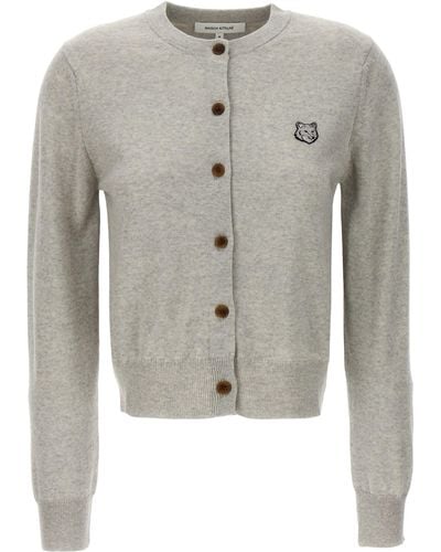 Maison Kitsuné Bold Fox Head Sweater, Cardigans - Gray