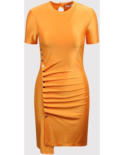 Rabanne Rabanne Draped-Design Dress - Orange