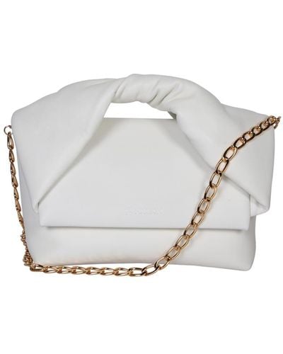 JW Anderson Ivory Nappa Leather Midi Twister Handbag - White