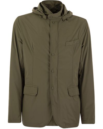 Herno Technical Fabric Jacket With Hood - Green
