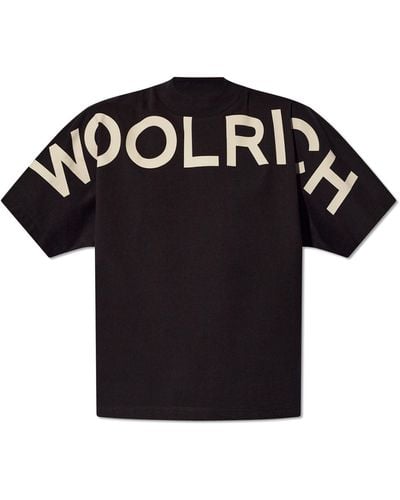 Woolrich Cotton T-Shirt With Logo - Black