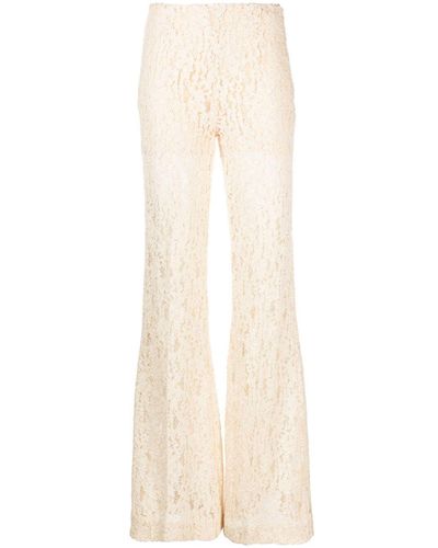 Twin Set Flared Laced Pants - Natural
