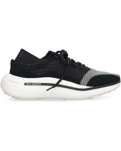 Y-3 Qisan Knitted Low-top Trainers - Black