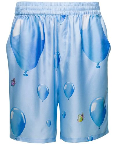 3.PARADIS Light- Shorts With Balloon Print All-Over - Blue