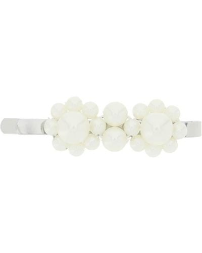 Simone Rocha Mini Flower Hair Clip With Pearls - White