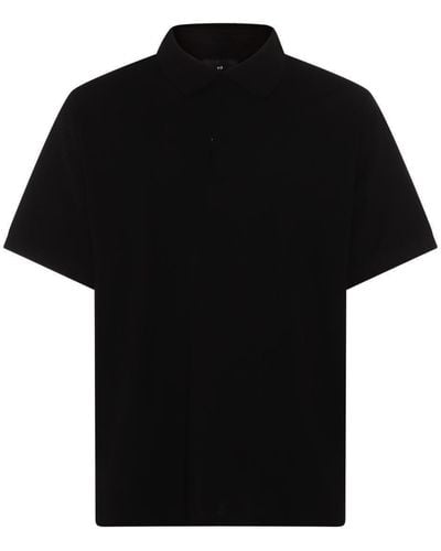 Y-3 Black Cotton Polo Shirt