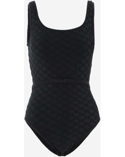 Karl Lagerfeld One-Piece Swimsuit With Logo - Black
