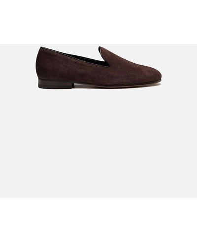 CB Made In Italy Dark Suede Slip-On Positano - White