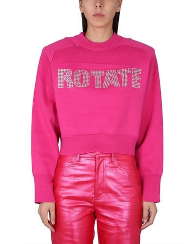 ROTATE BIRGER CHRISTENSEN Rotate Sweatshirt With Logo - Pink