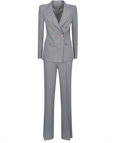 Tagliatore Double-Breast Stripe Suit - Grey