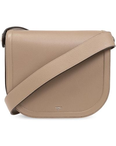 Fendi 'roma Chiodo' Shoulder Bag, - Natural